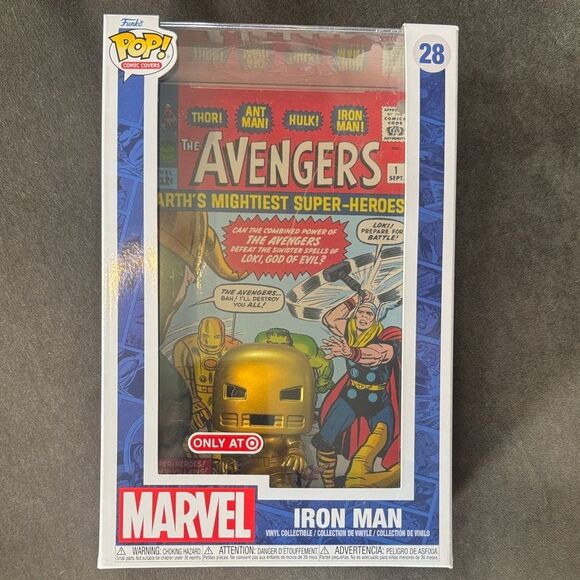 Funko Pop! Comic Covers Marvel Iron Man Gold Helmet Vinyl Collectible in Case - Picture 1 of 10